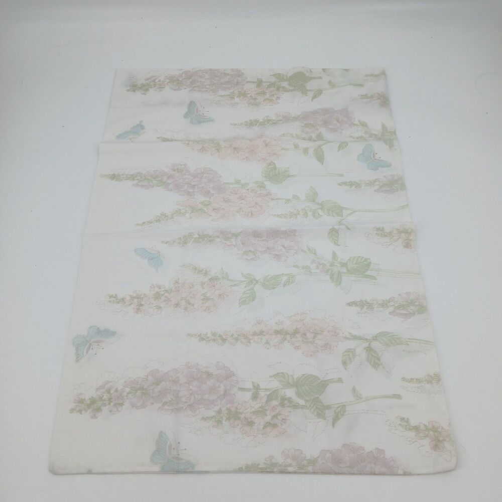 Vintage Martex Floral Butterfly Standard Pillowcase Percale
